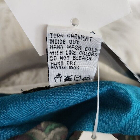 Bob Mackie Wearable Art Jacket Women's L Linen Rayon Floral‎ Embroidery NWT QVC - Picture 7 of 13